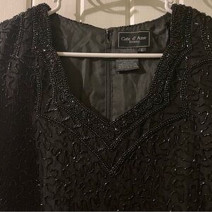 Cote d Azur vintage silk bling blouse-large EUC
